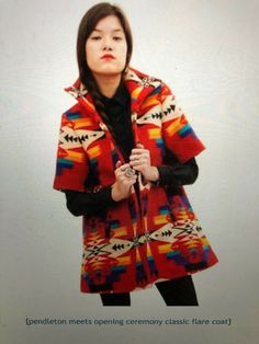 "Pendleton Meets Opening Ceremony - Pendelton is celebrating their 100th year with the collaboration \"Pendleton Meets Opening Ceremony\" - Fall 2009 - Red Flare Wool Blanket Coat Jacket - Size S NO DISCOUNTS OR SALE PRICES PICTURES coming soon....  Pictures are showing this exact same Pendleton Flare Jacket taken off the Pendleton Site & shows how amazing it fits & styles! SUPER RARE,   SOLD OUT & NO LONGER AVAILABLE anywhere         ONLY ONE AVAILABLE   FOLLOW me on Instagram for First Looks & Pendleton Coat, Wool Blanket Coat, Pendleton Blanket, Western Aztec, Red Flare, Blanket Coat, Western Design, Red Label, Opening Ceremony