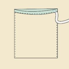 an empty pocket with a white ribbon hanging from it's side on a beige background