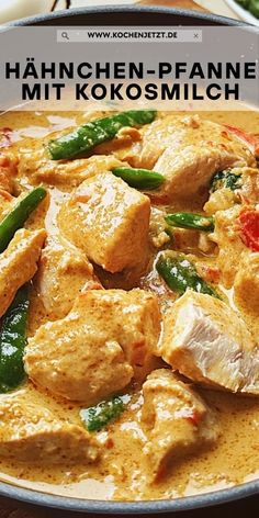 chicken and vegetable curry in a white sauce