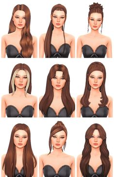 many different types of hair are shown in this image, including long and short hair