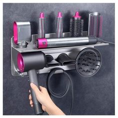 yigii bathroom hardware set Wall Mounted Hair Dryer, Hair Tool Organizer