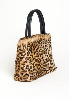 Lisa Leopard Mini Fur Tote Handle Handbag  HOUSE OF SHE Leopard Print Outfits, Leopard Bag, Vintage Fur, Pretty Bags, Fall Accessories, Brown Leopard, Mid Size, Trendy Style, Mini Tote