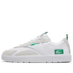 Puma Oslo Pro Clean 373001-01 Bespoke Shoes, Green Sneakers, Sneakers Shoes, Stylish Sneakers, Skate Shoes, Sneaker Head, White Green, Puma Sneaker, Sneakers Fashion