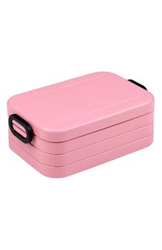 Take your lunch on the go in this midi-sized reusable bento box that is served with three dividers, multiple compartments and a fork. Set includes box, lid, three dividers, and a fork 7.3" x 4.7" x 2.6" ABS/TPE/polypropylene Dishwasher safe Imported Lunch On The Go, Lunch Bento, Lunch To Go, Fork Set, Bento Box Lunch, Bento Lunch, Bento Box, Nordstrom Rack, Zip Around Wallet