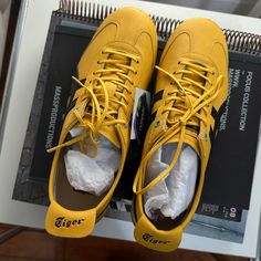 Selling This Rare Brand New Pair Of Asics Onitsuka Tiger Mexico 66 Sd In The Iconic “Kill Bill” Colorway! Onitsuka Tiger Sneakers Are Now No Longer Available For Direct Purchase In The Usa, So These Are Now Hard To Find! I Purchased These Firsthand In 2023 When They Were Still Sold In The Usa, And Accidentally Bought The Wrong Size , So My Loss Is Your Gain! Never Worn (Only Indoors For Size), In Mint Condition. No Scuffs Or Creasing. Tags Still Attached. Original Box And Padding Included. Store Tiger Sneakers, Asics Onitsuka, Tiger Mexico 66, Onitsuka Tiger Mexico 66, Mexico 66, Kill Bill, Most Comfortable Shoes, Asics Shoes, Onitsuka Tiger