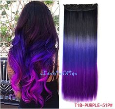 Black to purple to grape purple three Colors Ombre hair extension, Synthetic Hair extensions UF204 Hairstylevids - Videos, Tutorials, Discounts #hair #hairstyle #hairdo #hairproduct Hair Extensions Tutorial, Ombre Hair Blonde, Ombre Hair Extensions, Hair Extensions Best, Hair Color Ideas For Brunettes, Trendy Hair Color