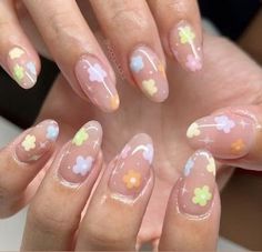 Pretty Gel Nails, Short Acrylic, Kawaii Nails, Nails Inspo