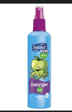 a bottle of deodorant spray with an octopus on the front and green apple on