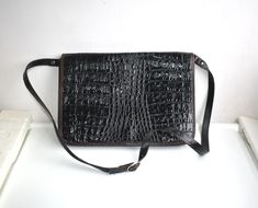 Vintage Fiocchi Italy Black Genuine Leather Crocodile Pattern Handbag Shoulder Bag Fashion European Minimalist MCM Women ►Dimensions: Height - 19 cm Width - 27.5 cm Depth - 4 cm Handle length - 94 cm ►Color: Black ►Department: Women ►Pattern: Crocodile Pattern ►Style: Crossbody Shoulder Bag ►Pockets: 3 + 1 small ►Occasion: Casual ►Season: All Season ►Material: Genuine Leather ►Period: Mid 20th Century ►Styles: Minimalist ►Place of Origin: Europe, Italy ►Materials: Leather, Fabric ►Condition: Vin Minimalist Place, Europe Italy, Handbag Patterns, Crocodile Pattern, Bag Fashion, Leather Fabric, Crossbody Shoulder Bag, Purses And Handbags, Genuine Leather