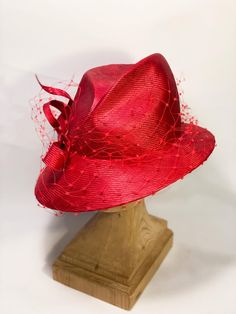 * Stunning asymmetric fedora hat from parasisal straw, stiffened and hand blocked over millinery wooden hat blocks. All materials used to make the hats are of top quality and the hat blocks are made to order by Boon & Lane in Luton, England. I would like to insist that, any attempt to copy it, including the mold, will be denounced. * It is an artisan product, completely handmade,none of the pieces I make is absolutely identical to another. Made to order. I personally design and handcraft each he Straw Hat Women, Hat Blocks, Women Hat, Hat Women, Handmade Bows, Fedora Hat, Straw Hat, Fedora, Hats For Women