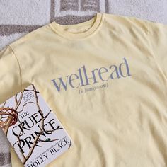 For the fantasy reader, this bookish tee is so comfy, high quality & made to last with a soft, vintage look and feel! You will not want to take it off. Features 100% ring spun cotton Fabric is created to be a softer, better quality fabric that feels “broken in” and soft for your skin Tee runs slightly big and has a wide boxy throw-back 90s style cut For size guide, view comfort colors tee See all of our bookish shirts here. Bookish Shirts, Take It Off, Book Shirts, 90s Style, Mozambique, Guinea Bissau, Vintage Look, Vintage Looks, Comfort Colors