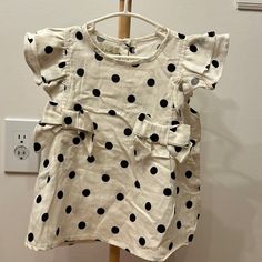 Brand New Linnen Girls Shirt - Polka Dots. With Tag. Size 4 Spring Cotton Shirt For Playtime, Cute Summer Blouse For Playtime, Cute Summer Playtime Blouse, Cute Blouse For Spring Playtime, Cute Cotton Shirt For Playwear, Casual Spring Blouse For Playtime, Cute Shirt For Playtime In Spring, Cute Polka Dot Top For Spring, Cute Spring Polka Dot Tops