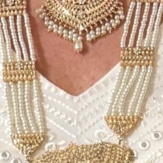 Nauratan Bridal Pearl Necklace Set With Mala /indian Pakistani Shade Wedding Bridal Jewelry/ Full Pakistani Bridal Set - Etsy Canada Traditional White Kundan Necklace For Marriage, White Bridal Necklace For Marriage Festivals, Festive White Bridal Necklace For Marriage, White Kundan Necklace With Intricate Design For Marriage, White Kundan Necklaces For Marriage, White Intricate Design Necklace For Marriage, White Necklace With Intricate Design For Marriage, White Bridal Necklace With Meenakari For Marriage, Gold Bridal Accessories With Intricate Design For Marriage