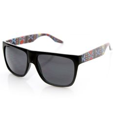 Native Print Classic Retro Fashion Flat Top Horn Rimmed Style Sunglasses Casual Black Sunglasses For Festival, Multicolor Tinted Sunglasses For Festivals, Black Flat Top Sunglasses, Novelty Sunglasses With Tinted Lenses, Multicolor Tinted Festival Sunglasses, Mid-century Sunglasses With Tinted Lenses For Summer, Vintage Sunglasses With Gradient Glass Lenses, Native American Print, Native Print