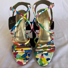 Nwt Multi Color 8.5 They Match A Gorgeous Dress Offered From My Closet And If You Bundle The 2 You Get 20% Off And Discounted Shipping! Multi Colored Heels, Gorgeous Dresses, Shoes Women Heels, Red Dress, Shoes Heels, High Heels, Multi Color, Women Shoes, Heels