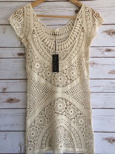 May & July detailed tunic #boho #chic #crochet top  www.nobebohobeach.com Chic Crochet Top, Chic Crochet, Crochet Top