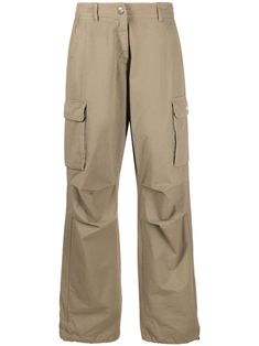 Coperni wide-leg Cargo Trousers - Farfetch Latest Fashion Design, Crossbody Tote Bag, Airport Fashion, Cargo Trousers, Pant Shirt, Khaki Green, Green Cotton, Bottoms Pants, Trousers Women