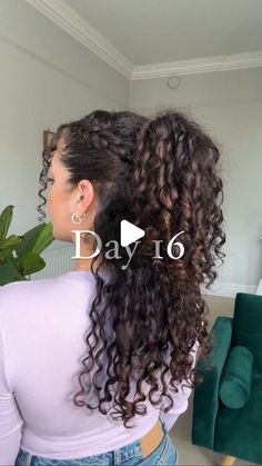 Half Updo Curly Hair Natural, Maid Of Honor Hairstyles Curly Hair, Cork Screw Hairstyles, Chandelier Layers Haircut, Half Up Curly Hairstyles Wedding, Curly Party Hairstyles, Updos For Long Curly Hair, Wedding Guest Curly Hairstyles, Curly Bun With Bangs