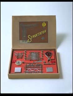 an open box with various items in it