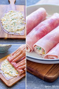 the process shots show how to make an appetizer roll