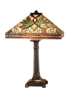 Meyda Tiffany - 66522 - 23" Table Lamp - Mackintosh Rose - Bronze Mackintosh Rose, Victorian Table, Tiffany Style Table Lamps, Art Glass Lamp, Square Shades, Stained Glass Lamps, Table Lamp Base, Tiffany Lamps, Lamps For Sale