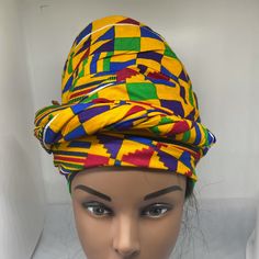 Beautiful Kente Head Wrap Turban Style It Anyway You Want It Casual Multicolor Turban One Size Fits Most, Multicolor Casual Turban Headband, Casual Multicolor Headband Turban, Casual Multicolor Turban Headband, Multicolor Cotton Turban, Sherpa Bucket Hat, Cheetah Print Scarf, Purple Silk Scarf, Burberry Eyewear