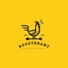 the logo for rooster restaurant, which is located in an area that looks like it has been