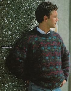 Knitting Pattern digital download Men's fairisle sweater with crew (round) neck - a simple fairisle and a great introduction to colour work Bulky/chunky/size 5 yarn, wool or mohair Tension/Gauge: 16 sts & 19 rows to 10 cm (4 inch) on 5.5 mm needles Sizes:  36-44 inch (90-110 cm) chest Intermediate knitterand beyond All my patterns use UK/NZ/AU knitting terms and are only available in English at this stage Entrelac Sweater Mens, Mens Chunky Sweater Patterns, Fuzzy Mohair Sweater Men, Knitting Patterns Mens Sweaters Bulky Yarn, Free Chunky Knitting Patterns, Mens Knit Sweater Pattern, Knitting Terms, Mens Knit Sweater, Womens Knitting Patterns