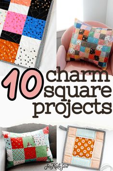 the cover of 10 charm square projects