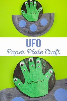 paper plate crafts for kids to make with hands and eyes on the front, and in the back