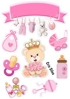 Baby Shower Oso, Moldes Para Baby Shower, Idee Babyshower, Baby Shower Cakes Girl, Baby Art Projects, Baby Shower Clipart, Unisex Baby Shower, Christian World, Diy Baby Shower Gifts