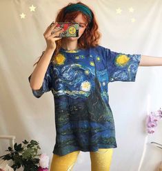 Mathilda Mai, Van Gogh Painting, Artsy Outfit, Pastel Grunge, Artsy Style, The Starry Night, Fashion Aesthetics, Best T Shirt, Fashion Catalogue