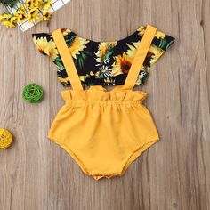 Suspenders Outfit, Ruffle Crop Top, Fashionable Baby Clothes, Baby Outfits