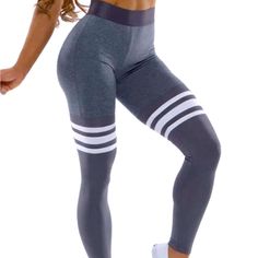 Nwot Bombshell Sportswear Thigh High Legging.Size Small Thigh High Leggings, Bombshell Sportswear, Thigh High, Thigh Highs, Colorful Leggings, Gray White, Pant Jumpsuit, Leggings, Grey