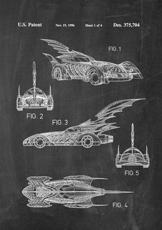 a blackboard drawing of a batmobile