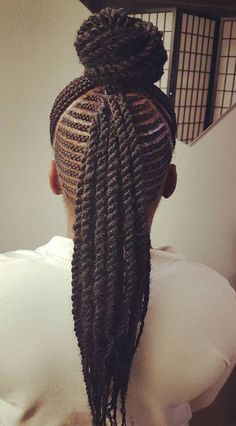 Cornrow Braids Hairstyles - Cornrows Ponytail And Bun Combo Cornrow Braids Hairstyles, Cornrow Braid Styles, Cornrow Ponytail, Cornrows Braids For Black Women, Cornrow Braids, Top Braid, Cool Braid Hairstyles, Black Hairstyles, Braids For Black Women