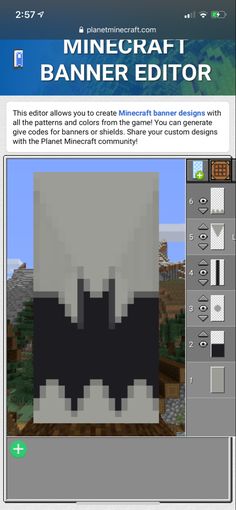 an image of a computer screen with the text minecraft banner editor