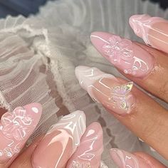 Gel X Nail Designs Flowers, Gel Ex Nail Designs, Nails With Gel Designs, Idol Nails Kpop, Gel X Nails Ideas, Gel X Nail Designs, Nail Extension Designs, Gel Extension Nails, Xiaohongshu Nails