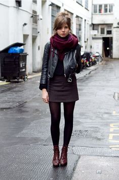 Top Inspo Feb 2014 - Imgur Rok Mini, Mode Tips, College Outfit, Cooler Look, Mode Inspo, Inspired Outfits, 가을 패션, Black Leather Jacket