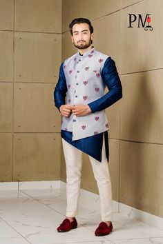 Wedding Outfit Men Traditional, Kurta Pajama Jacket Men, Koti Kurta For Men, Kurta Pajama Men Wedding, Sangeet Outfit For Men, Traditional Indian Mens Clothing, Groom Dress Men