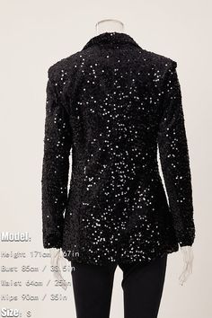 Expertly crafted with a PU Leather lapel and sequin embellishments, our Midnight Dream blazer exudes sophistication and style. The included up leather belt adds a touch of elegance, making this blazer perfect for any special occasion. Elevate your wardrobe with this must-have statement piece. Decoration Sequined Style Elegant Fabric Type Blended fabrics , Sequin , PU Material Polyester , Polyester Neckline Suit Collar Pattern Type Solid , Patchwork Sleeve Length Full Season Spring / Autumn , Winter Fabric Slight Stretch Luxury Lapel Collar Blazer For Night Out, Fall Party Outerwear With Suit Collar, Luxury Notch Lapel Blazer For Night Out, Party Blazer With Notch Lapel, Fall Party Outerwear With Lapel Collar, Luxury Long Sleeve Blazer For Party, Luxury Embellished Party Blazer, Notch Lapel Blazer For Fall Parties, Glamorous Long Sleeve Embellished Blazer