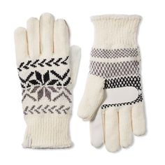 Featuring a cute and classic snowflake pattern, these isotoner gloves are a cozy must-have this season. How do you accessorize? Check out our ACCESSORIES GUIDE for essential tips to elevate your style with must-have accessories.PRODUCT FEATURES smarTouch technology is touchscreen compatible Gloves keep their shape for everyday wear Knit snowflake pattern Palm patches provide extra gripFIT & SIZING One size fits mostCONSTRUCTION & CARE Rayon, acrylic Hand wash Imported Color: Ewe. Gender: female. Knit Snowflake Pattern, Knit Snowflake, Accessories Guide, Snowflake Pattern, Baby It's Cold Outside, It's Cold Outside, Baby Cold, It's Cold, Cold Outside