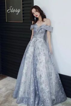 Off Shoulder Prom Dress, Light Blue Gown, Georgian Dress, Hot Prom Dress, Dress Elegant Long, Fantasy Concept, A Line Evening Dress, Dress Off Shoulder, Prom Ideas