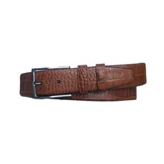 Elevate your wardrobe with our Cognac Gents Belt, featuring a sophisticated croco print on genuine calfskin leather. This high-quality dressing belt is designed for the modern man who values style and durability. The 3.5 cm width ensures a secure fit and adds a polished touch to your dress pants. The rich cognac color and distinctive croco print provide a stylish and elegant flair, effortlessly complementing a wide range of formal and semi-formal outfits. Whether you're dressing up for a special Luxury Business Belt With Crocodile Pattern, Luxury Crocodile Pattern Belt For Business, Elegant Leather Belt With Crocodile Pattern, Luxury Office Belt, Luxury Fitted Office Belt, Luxury Leather Belt With Crocodile Pattern, Classic Business Belt With Crocodile Pattern, Classic Crocodile Pattern Belts For Business, Luxury Brown Belt For Business