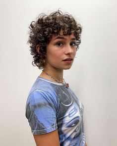 Shags Short Hair, Queer Short Curly Hair, 3b Curly Hair Mullet, 3b Curly Mullet, Short Curly Hair Mullet Woman, Queer Curly Hair, Mod Cut Curly, Soft Mullet Curly Hair, Short Curly Mullet Women