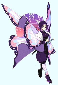 a cartoon character holding a butterfly shaped object