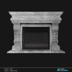 an architectural rendering of a fireplace