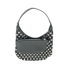 Pu material Measures 12 x 18 x 1 inches Black Shoulder Bag As Fashion Accessory, Black Pouch Shoulder Bag As Fashion Accessory, Black Satchel With Removable Pouch Fashion Accessory, Black Bucket Bag For Party, Black Hobo Bag With Removable Pouch For Party, Black Rectangular Hobo Bag For Party, Black Crossbody Hobo Bag For Party, Lattice, Black