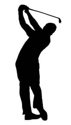 a silhouette of a man playing golf on a white background stock photo 949782