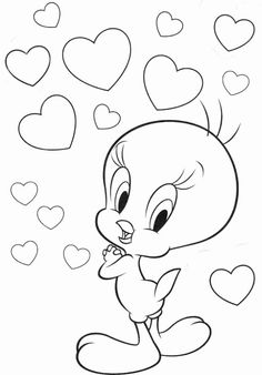 an image of a cartoon character with hearts in the background